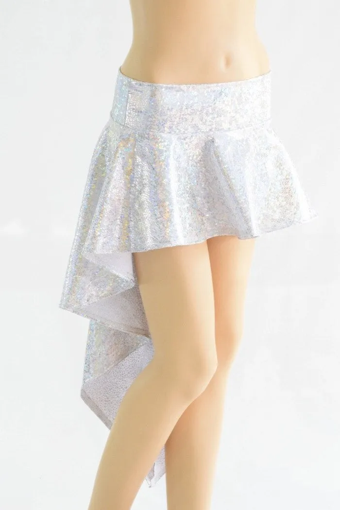 Silver on White Shattered Glass Dragon Tail Skirt
