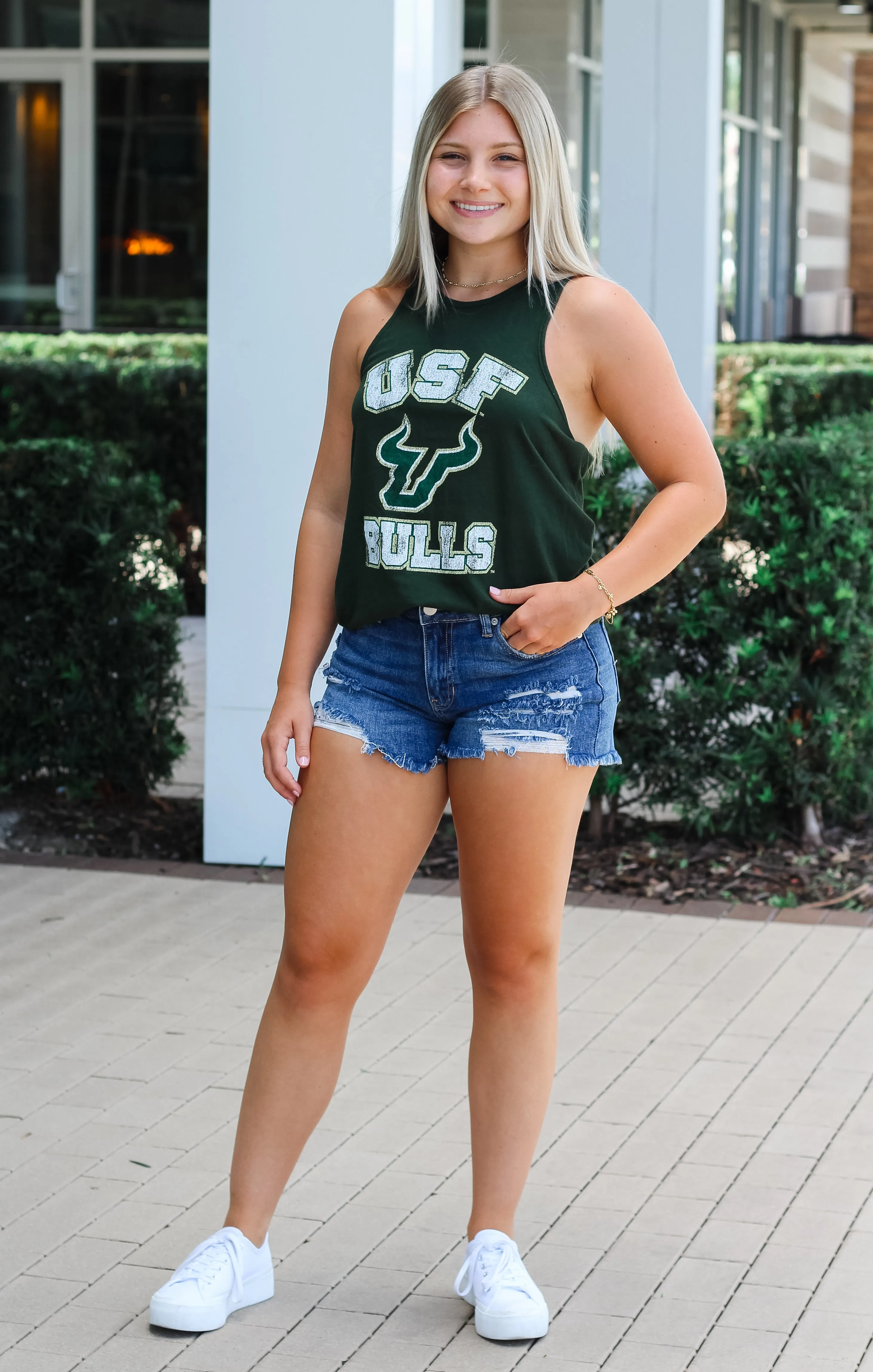 The Lauren Racerback USF Bulls Relaxed Tank