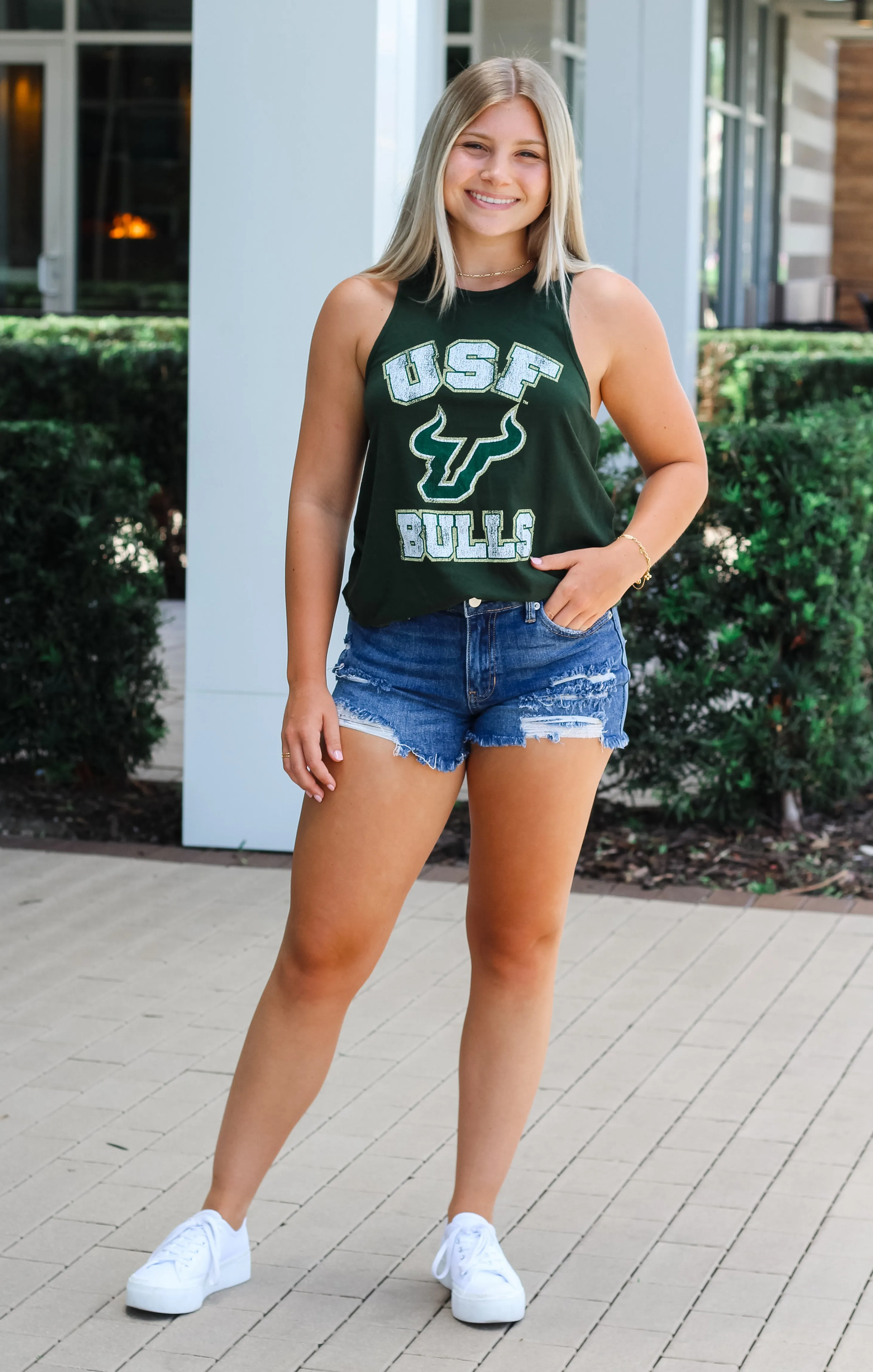 The Lauren Racerback USF Bulls Relaxed Tank