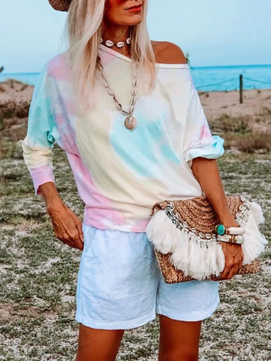 Tie-Dye Casual Shorts Suit