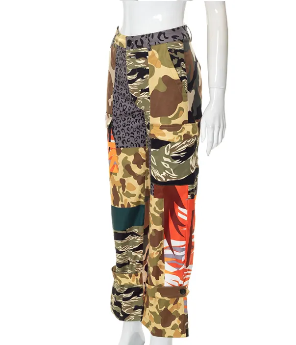 Trendy camo loose fit pants
