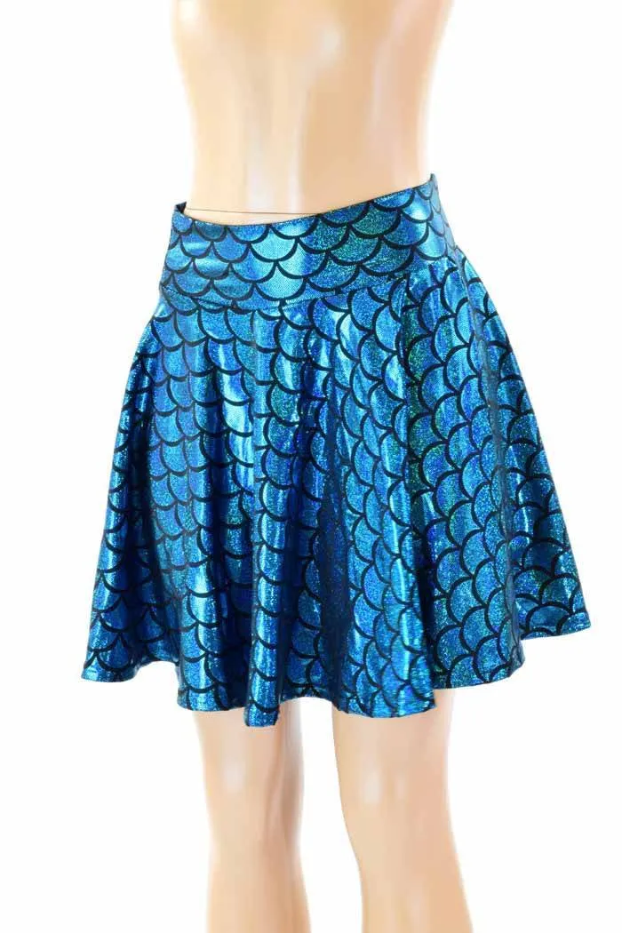Turquoise Mermaid Skater Skirt