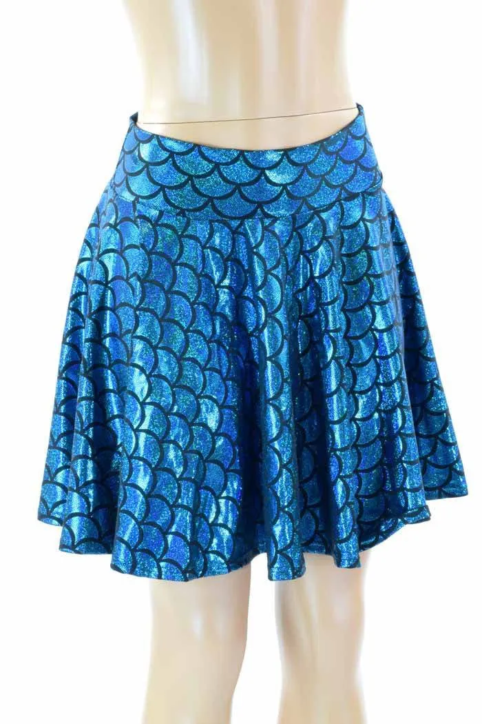 Turquoise Mermaid Skater Skirt