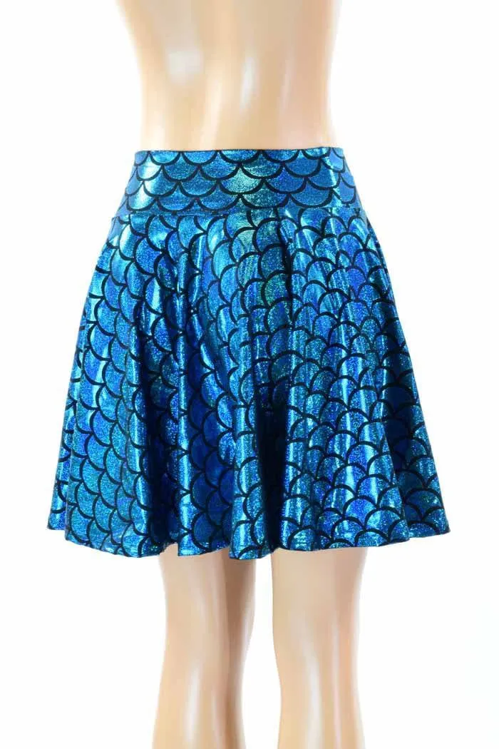 Turquoise Mermaid Skater Skirt