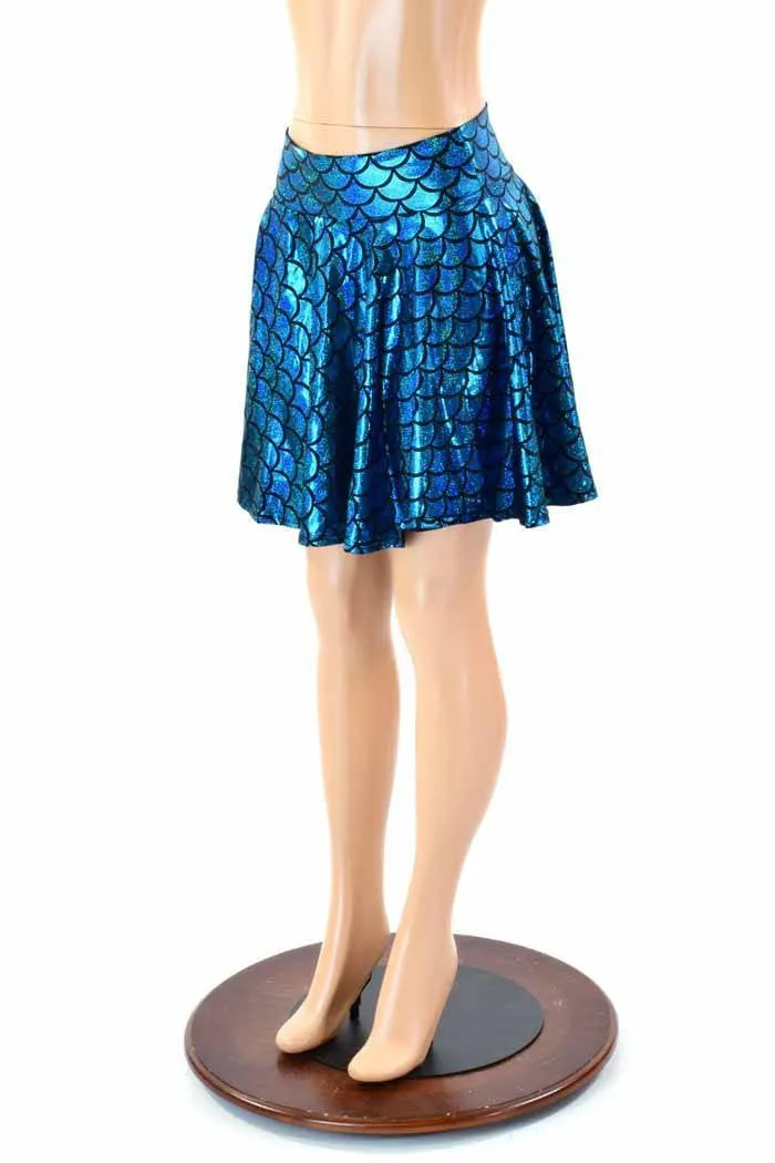 Turquoise Mermaid Skater Skirt
