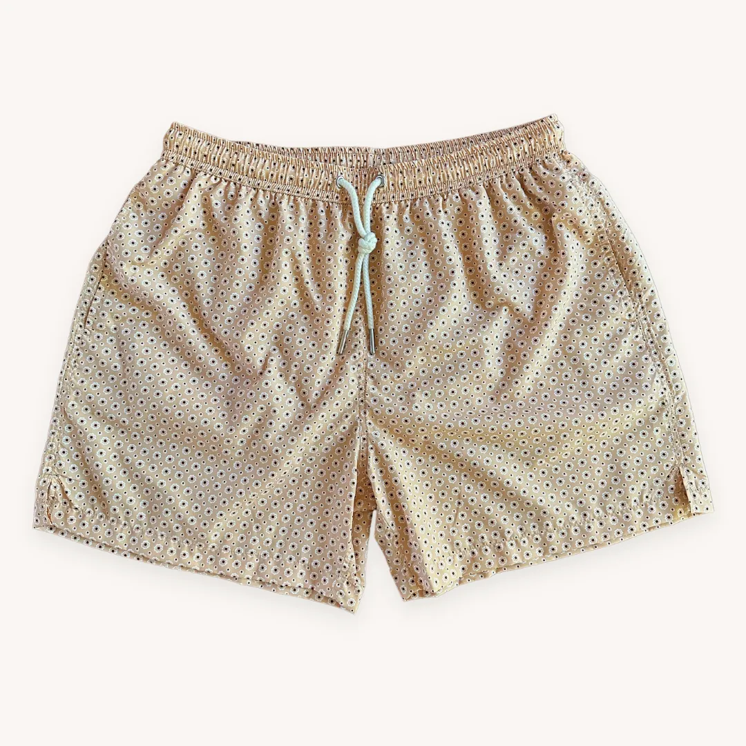 Yellow Floral Swim Shorts