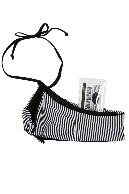 Zara Reversible Tie Front Bikini Top (Stripe/Black)